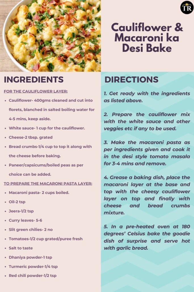 Cauliflower & Macaroni ka Desi Bake