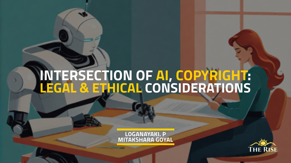 Graphic illustrating legal and ethical points of AI copywriting